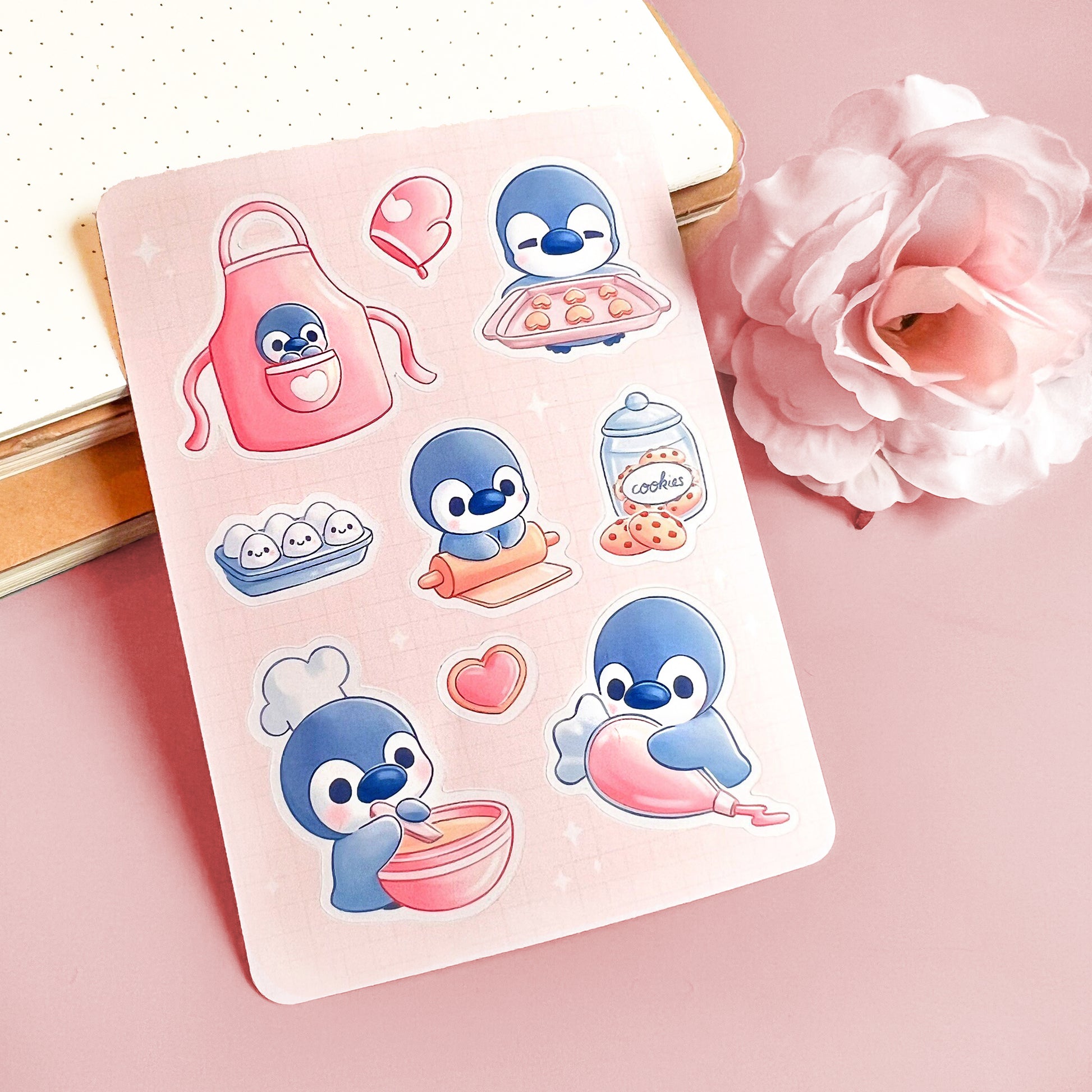 Backender Pinguin Stickerbogen