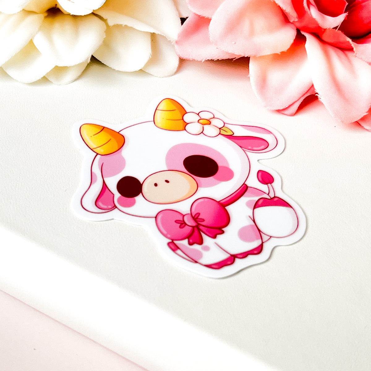 Kuh Sticker Pink Cow - Cute Vinyl Sticker | Little Yeah