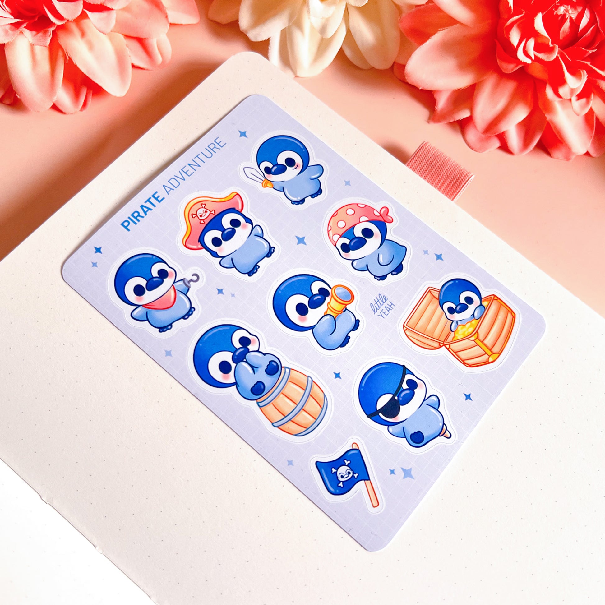 Piraten Pinguin Stickerbogen
