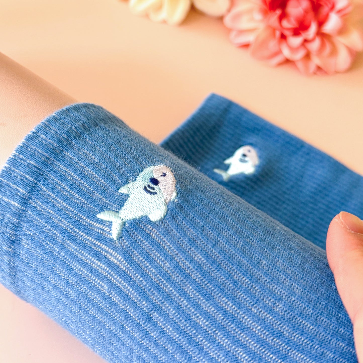 Shark Embroidery - Cute Socks (not for Sale)