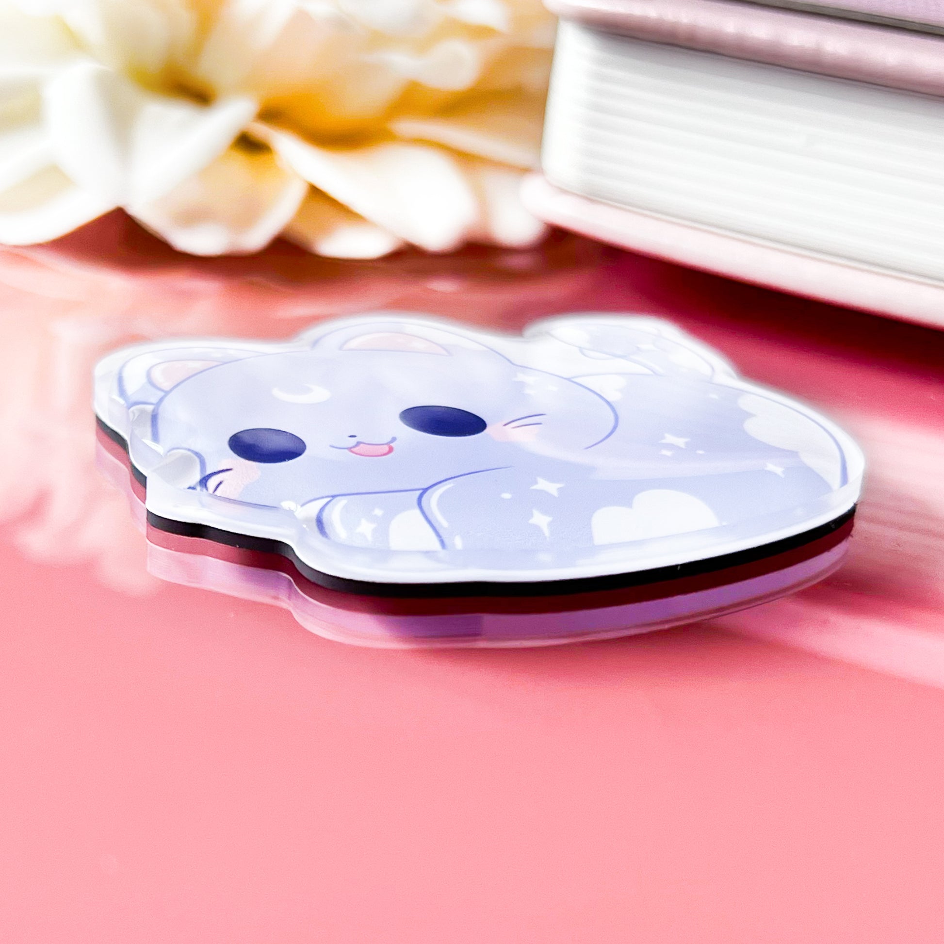 Katze mit Wolken-Design Magnet