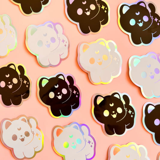 Stehende holographische Katzen  Sticker