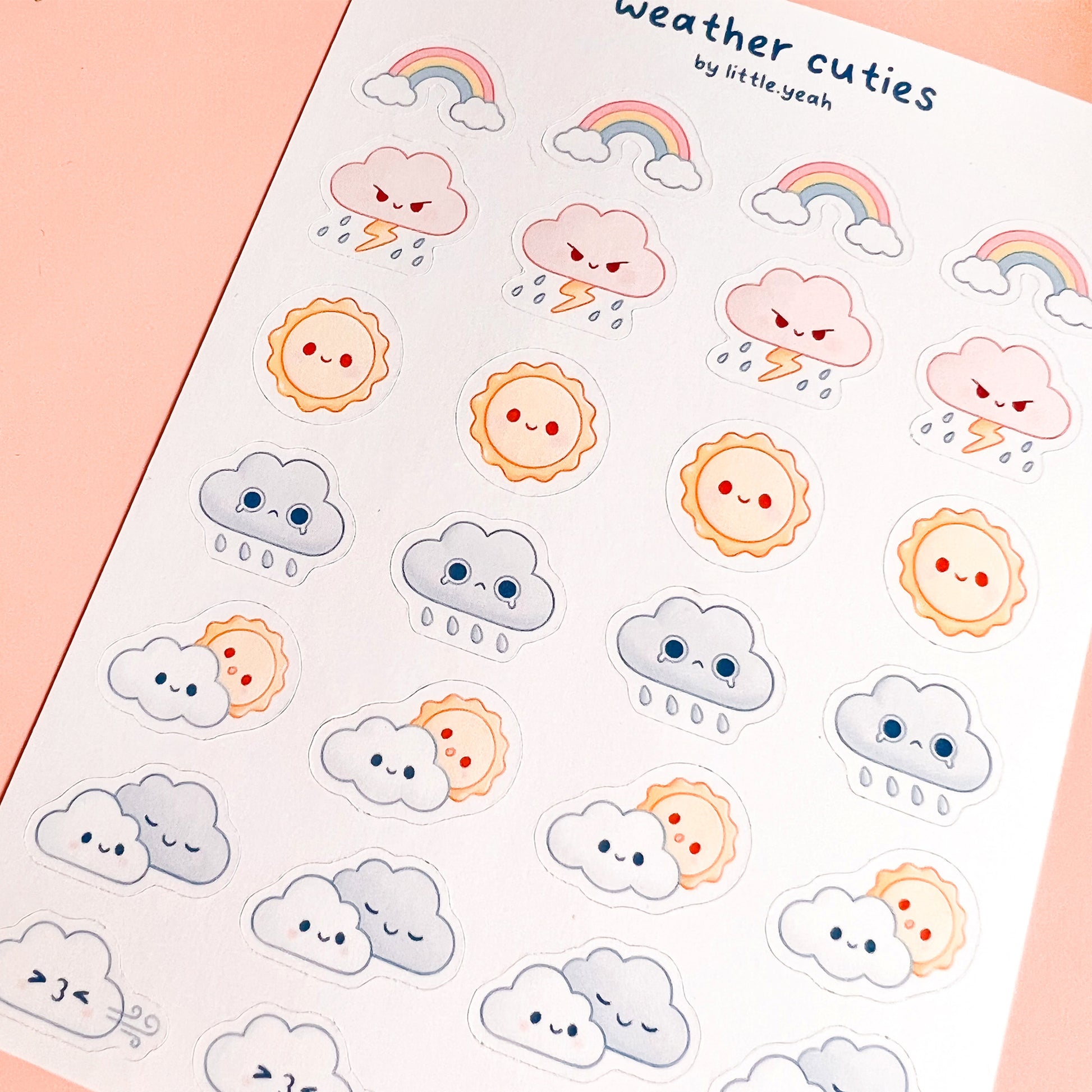 Wetter Stickerbogen