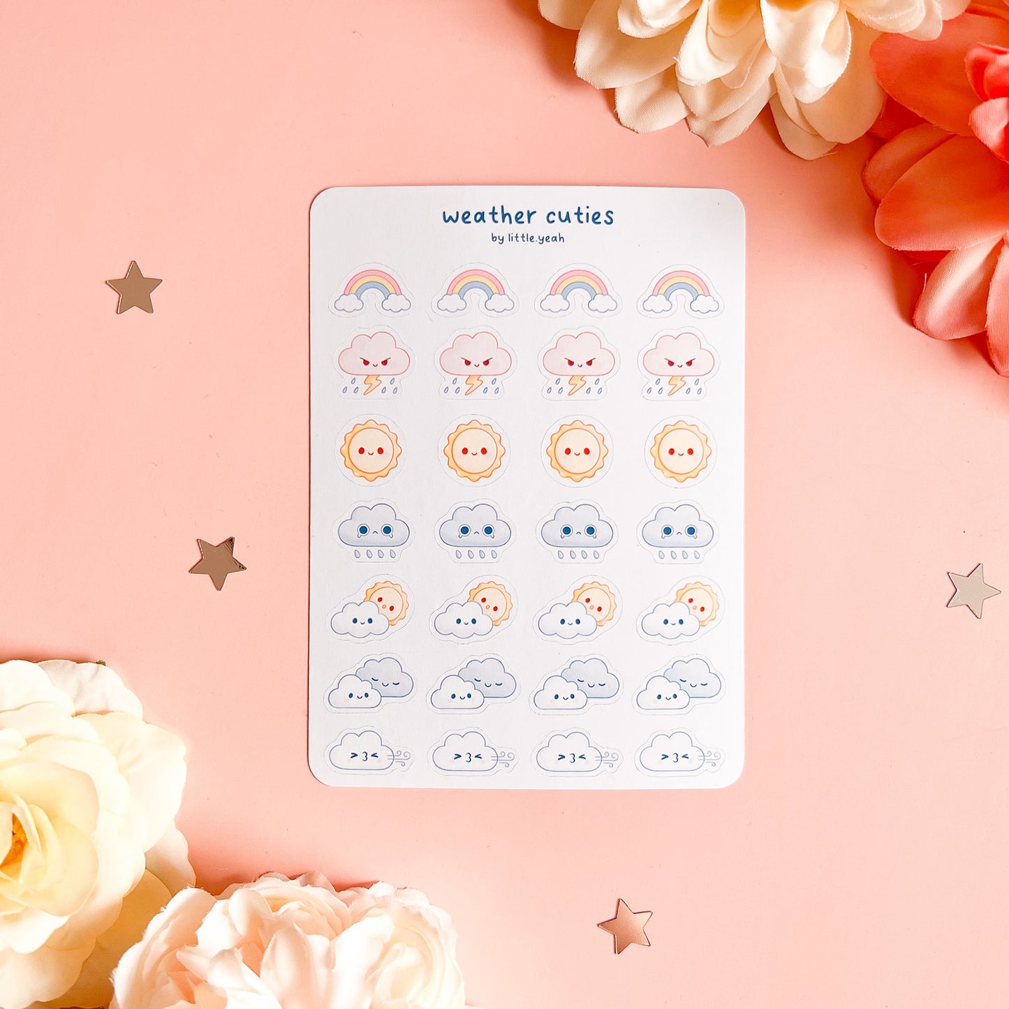 Wetter Stickerbogen