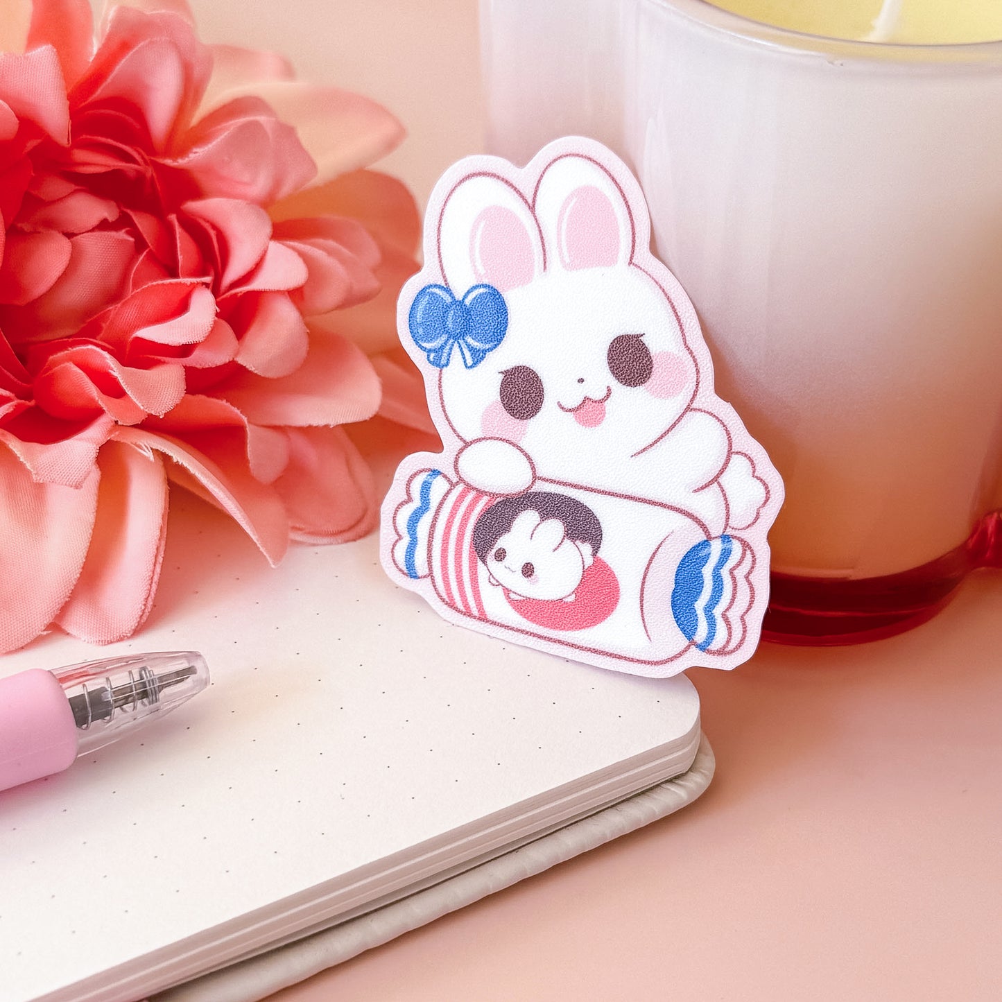 White Bunny Candy - Cute Vinyl Sticker
