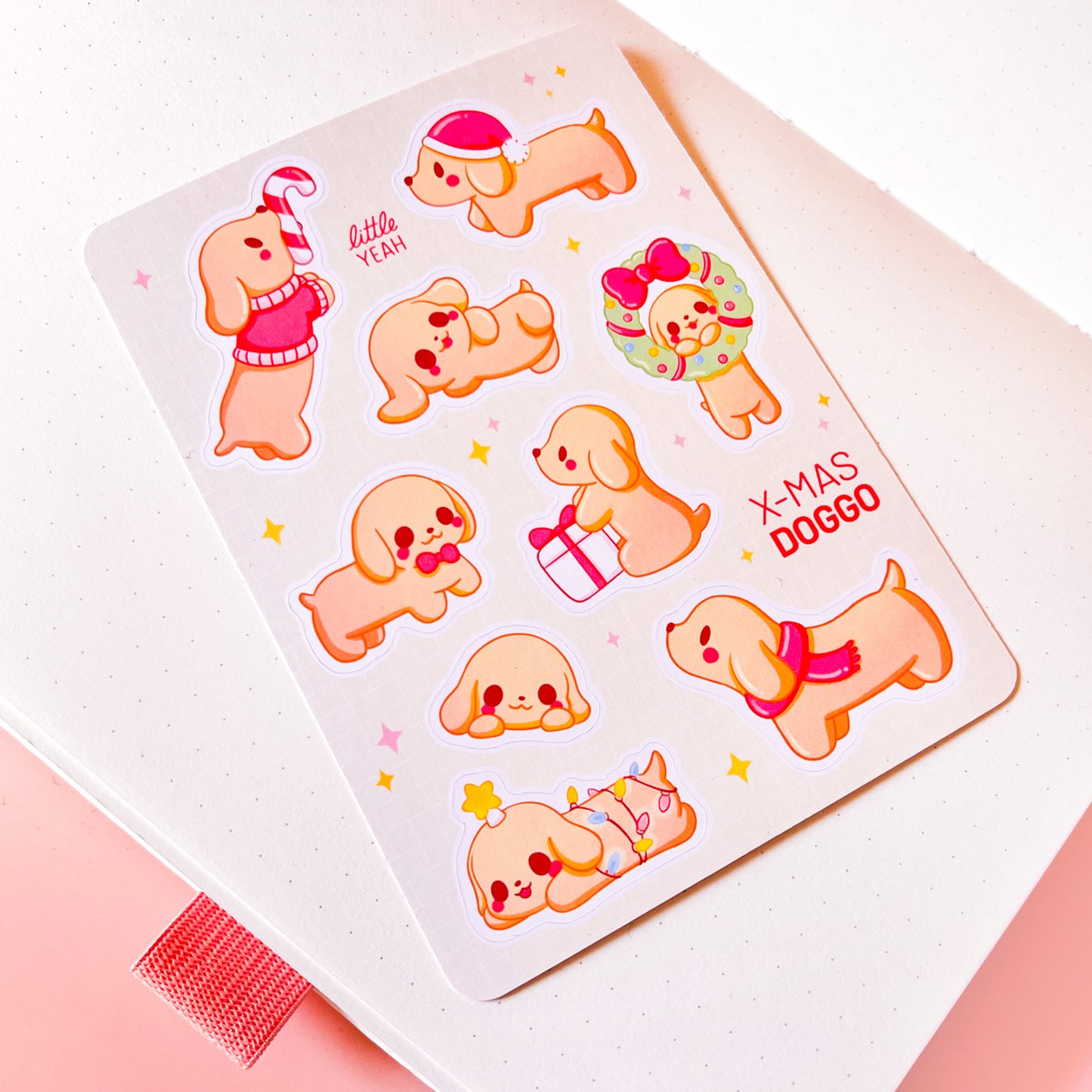 Weihnachtsdackel Stickerbogen