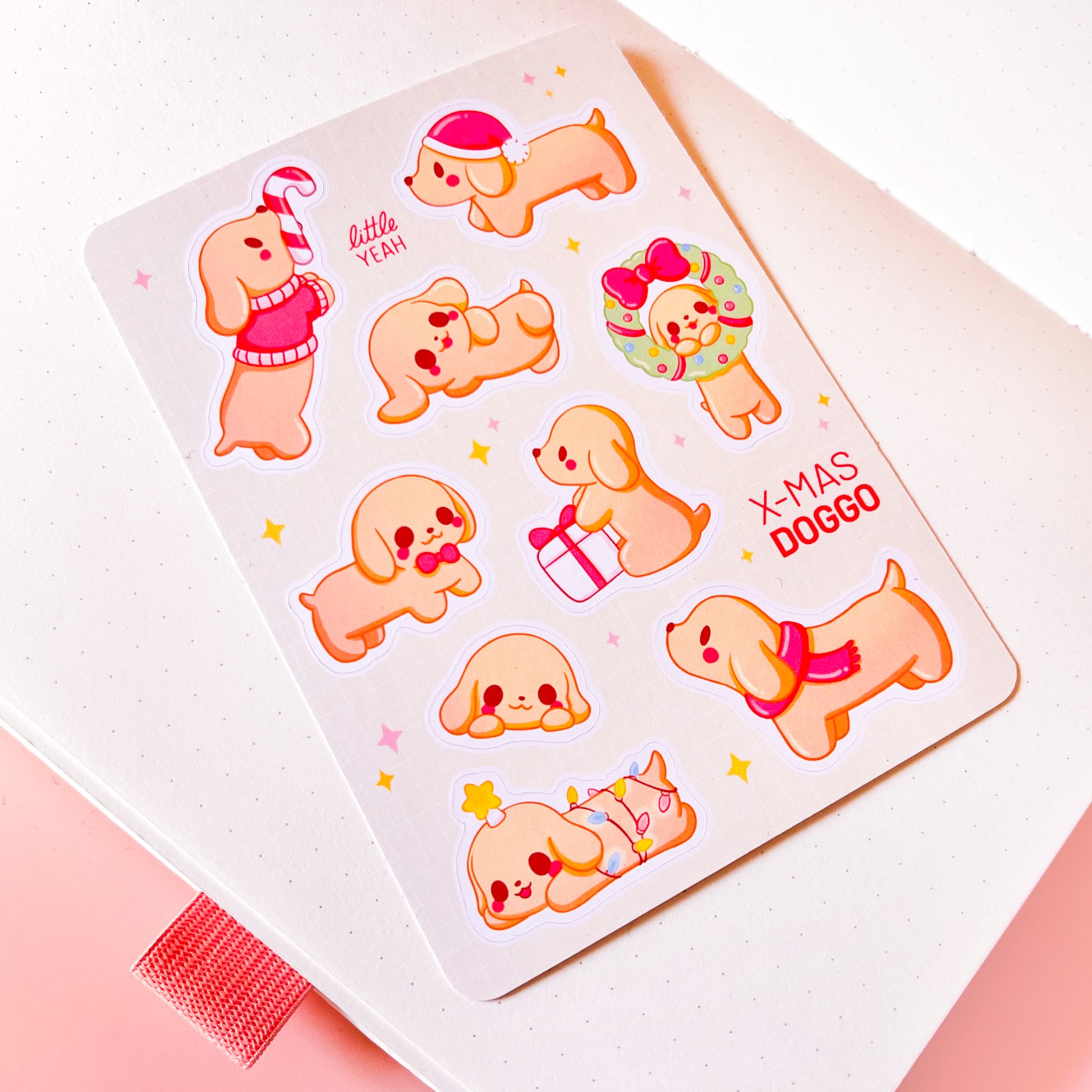 Weihnachtsdackel Stickerbogen